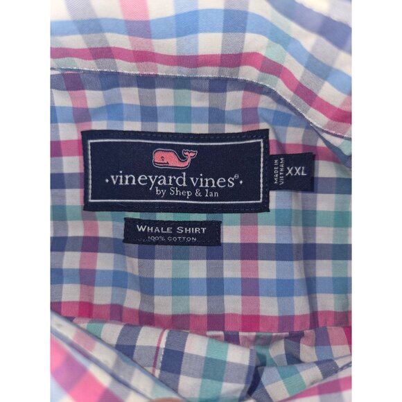 Vineyard Vines Mens XXL Whale Shirt Plaid Button Down 100% Cotton Long Sleeve - Picture 5 of 6